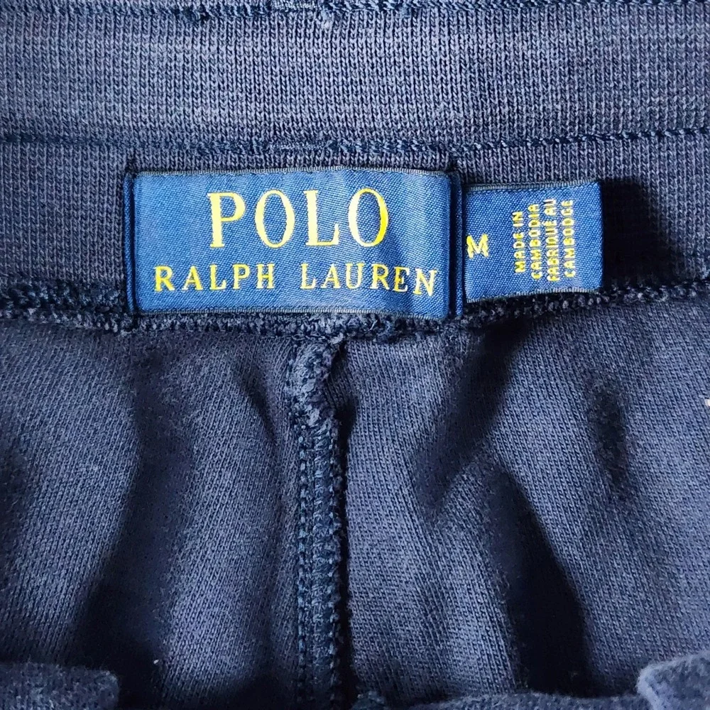 Polo‎ Ralph Lauren Mens Navy Blue Colorblock Fleece Shorts Medium Casual  EUC